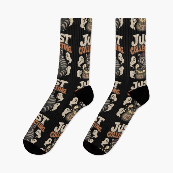 Item preview, Just Collecting Fear – Funny Raccoon Halloween Dark Humor designed and sold by CalmDownZone ⭐️⭐️⭐️⭐️⭐️.