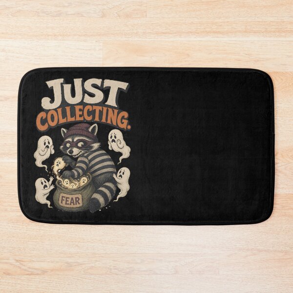 Item preview, Just Collecting Fear – Funny Raccoon Halloween Dark Humor designed and sold by CalmDownZone ⭐️⭐️⭐️⭐️⭐️.