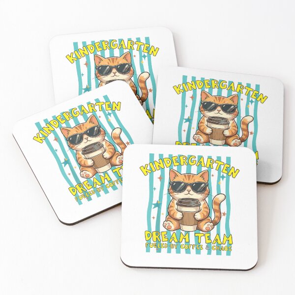 Item preview, Funny Kindergarten Dream Team Cat Coffee Teacher T-Shirt designed and sold by josumitofc.