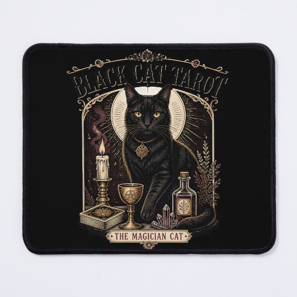 Item preview, BLACK CAT TAROT The Magician Cat Halloween Gothic Engraving designed and sold by RoyesButler.