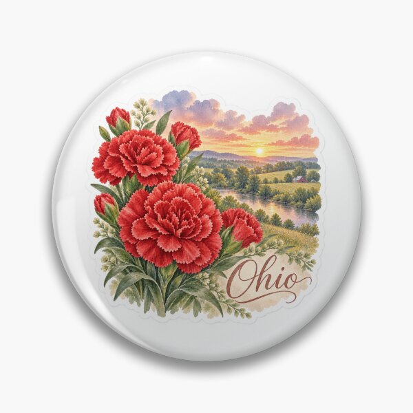 Item preview, Ohio Scarlet Carnations Country River designed and sold by Whimspired By Paxx.