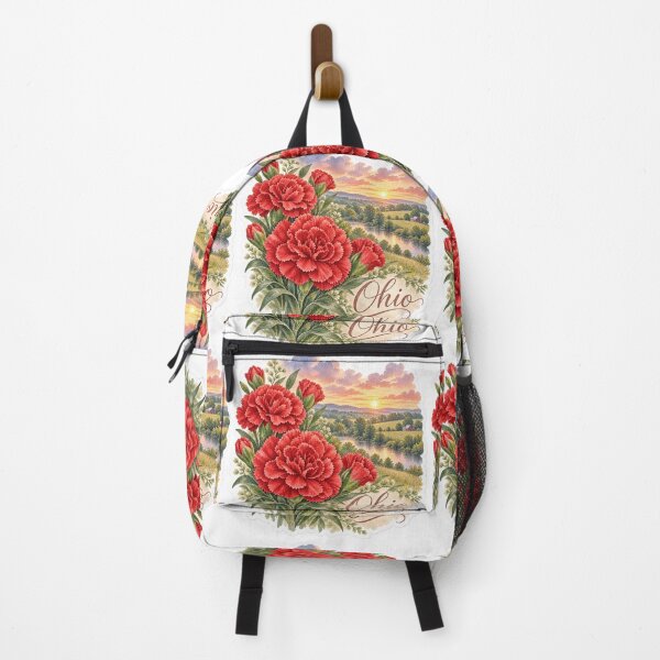 Item preview, Ohio Scarlet Carnations Country River designed and sold by Whimspired By Paxx.