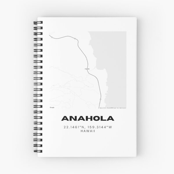 Item preview, Anahola Kauai Map | Minimalist North Shore Hawaii Location Design designed and sold by RM-Journey.