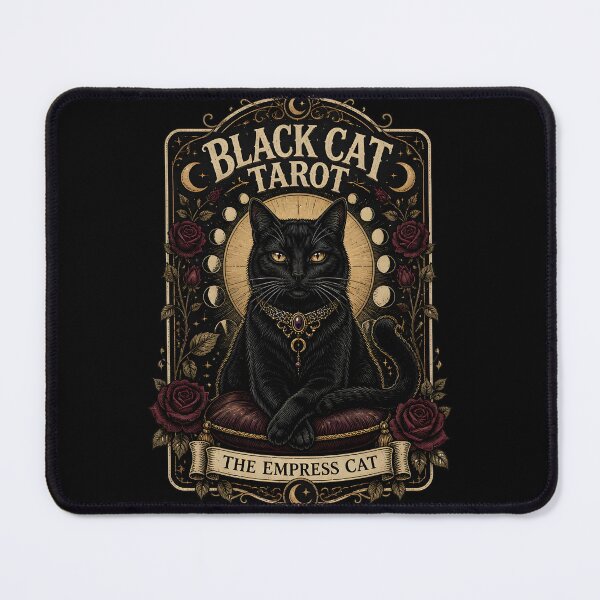 Item preview, BLACK CAT TAROT The Empress Cat Halloween Gothic Engraving designed and sold by RoyesButler.