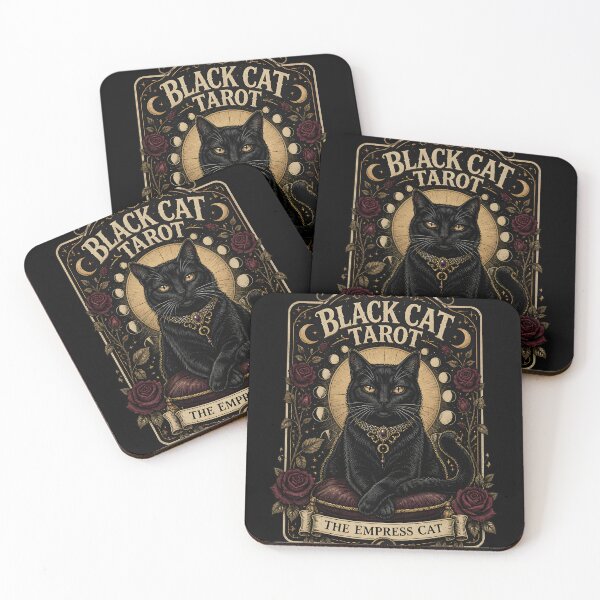 Item preview, BLACK CAT TAROT The Empress Cat Halloween Gothic Engraving designed and sold by RoyesButler.