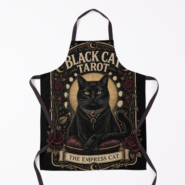 Item preview, BLACK CAT TAROT The Empress Cat Halloween Gothic Engraving designed and sold by RoyesButler.