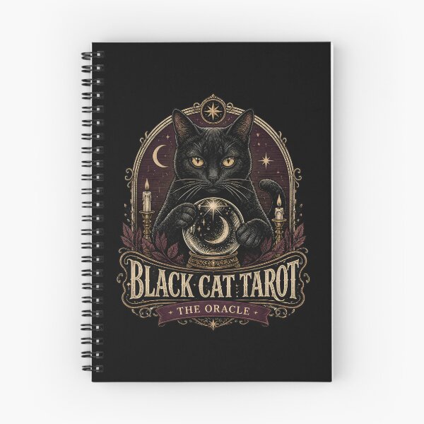 Item preview, BLACK CAT TAROT The Oracle Halloween Gothic Engraving designed and sold by RoyesButler.