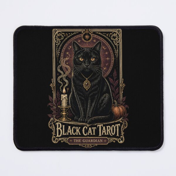 Item preview, BLACK CAT TAROT The Guardian Halloween Gothic Engraving designed and sold by RoyesButler.