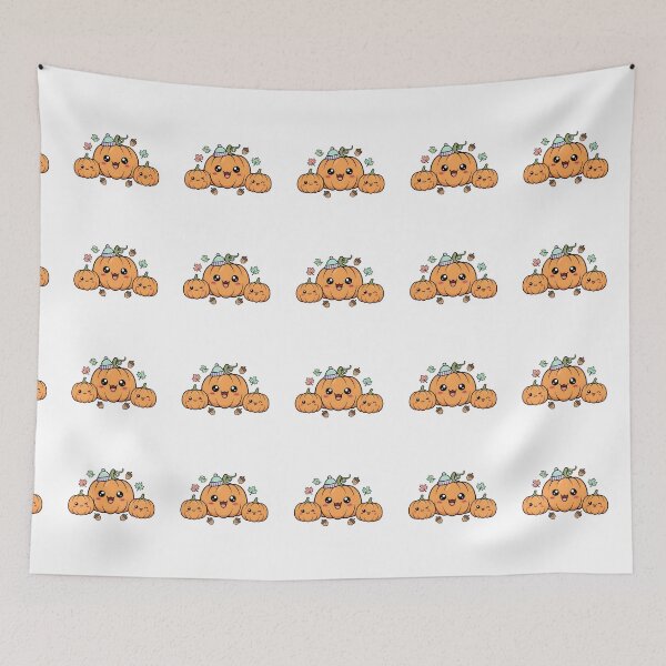 Item preview, Super Cute Kawaii Pumpkin Patch Family with Acorns and Fall Leaves designed and sold by VibranPalette.