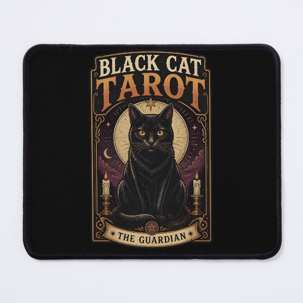 Item preview, BLACK CAT TAROT The Guardian Halloween Vintage Screen Print designed and sold by RoyesButler.