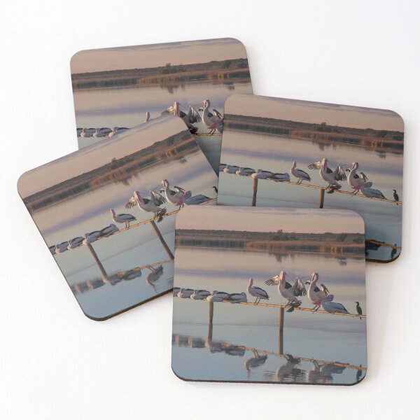 Item preview, Sunset Pelicans all in a row designed and sold by Seesee.