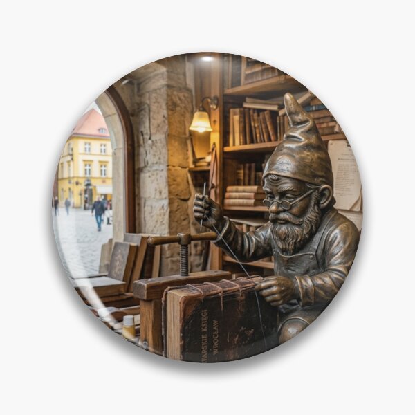 Item preview, Bookbinder Workshop Gnome Art Print – Cozy Librarian Gift, Poland Travel Decor designed and sold by Purrfecta.