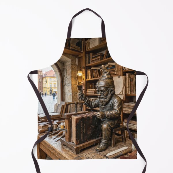 Item preview, Bookbinder Workshop Gnome Art Print – Cozy Librarian Gift, Poland Travel Decor designed and sold by Purrfecta.