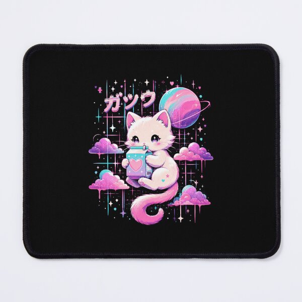 Item preview, Kawaii Space Cat Drinking Milk Cartoon Galaxy Design designed and sold by MiALopezArt.