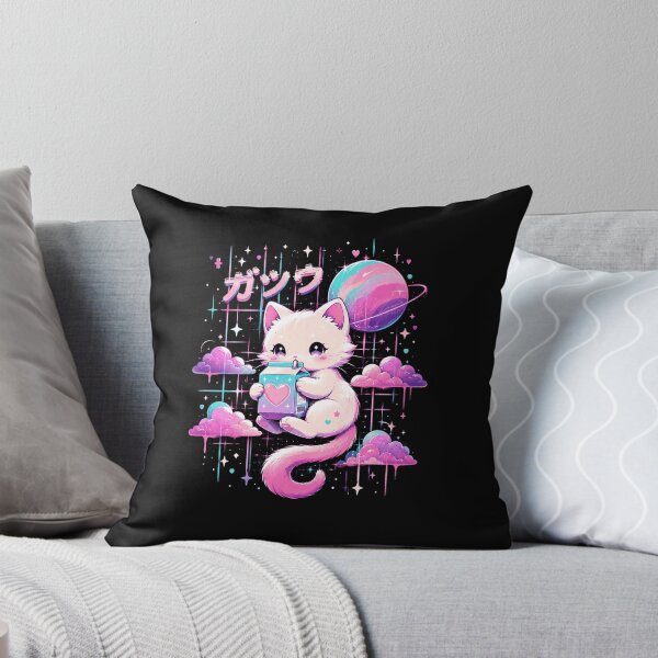 Item preview, Kawaii Space Cat Drinking Milk Cartoon Galaxy Design designed and sold by MiALopezArt.