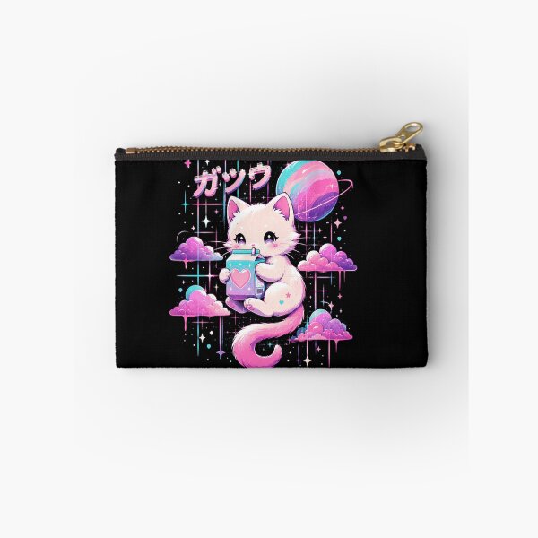 Item preview, Kawaii Space Cat Drinking Milk Cartoon Galaxy Design designed and sold by MiALopezArt.