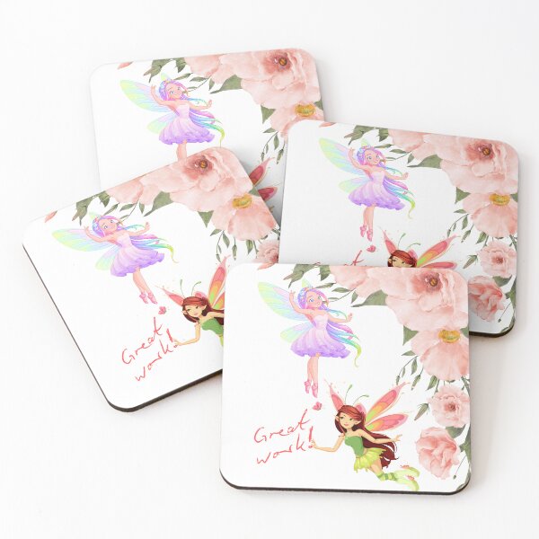 Item preview, Great Work Fairies: Rainbow Wings and Watercolor Flowers designed and sold by VibranPalette.