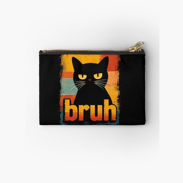 Item preview, Funny Black Cat Bruh Retro Vintage Meme Style Graphic designed and sold by MiALopezArt.