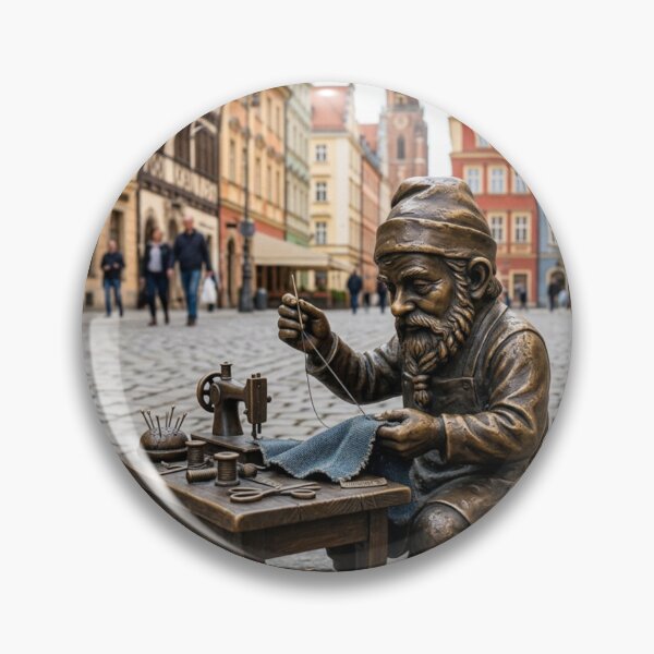 Item preview, Tailor Sewing Gnome Art Print – Cozy Seamstress Gift, Poland Travel Decor designed and sold by Purrfecta.
