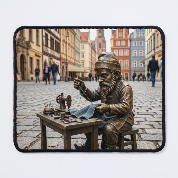Item preview, Tailor Sewing Gnome Art Print – Cozy Seamstress Gift, Poland Travel Decor designed and sold by Purrfecta.
