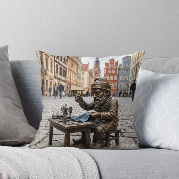 Item preview, Tailor Sewing Gnome Art Print – Cozy Seamstress Gift, Poland Travel Decor designed and sold by Purrfecta.