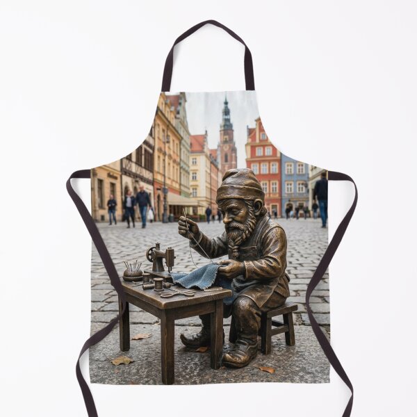Item preview, Tailor Sewing Gnome Art Print – Cozy Seamstress Gift, Poland Travel Decor designed and sold by Purrfecta.