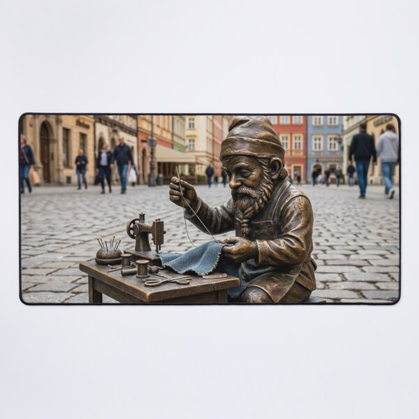 Item preview, Tailor Sewing Gnome Art Print – Cozy Seamstress Gift, Poland Travel Decor designed and sold by Purrfecta.