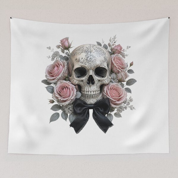 Item preview, Cute Coquette Ghost with Black Bow and Roses - Vintage Halloween designed and sold by VaneDesings.