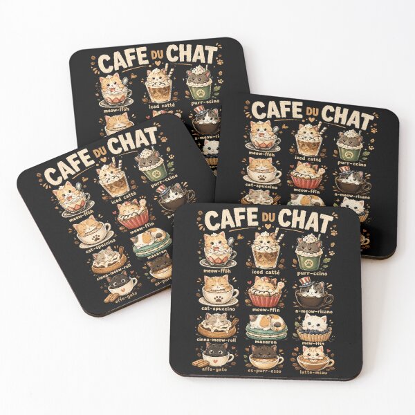 Item preview, Cute Cat Coffee Menu Pun Illustration for Coffee Lovers designed and sold by MiALopezArt.