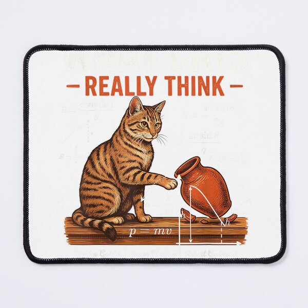 Item preview, Funny Cat Physics What Cats Really Think Science Teacher T-Shirt designed and sold by Offhand.