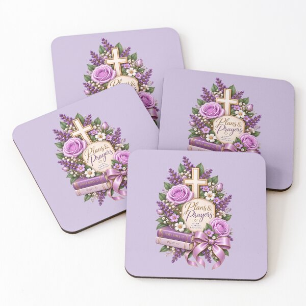 Item preview, Plans & Prayers – Lavender Floral Christian Faith Design designed and sold by HO•Designs.