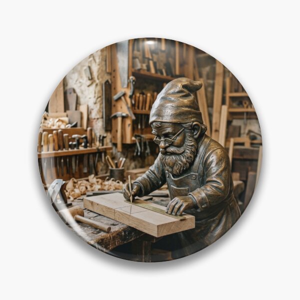 Item preview, Carpenter Workshop Gnome Art Print – Rustic Woodworker Gift, Poland Travel Decor designed and sold by Purrfecta.