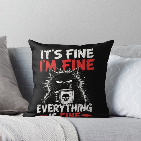 Item preview, It's Fine I'm Fine Everything Is Fine Grumpy Cat Coffee Sarcasm Humor designed and sold by HumansStuck12.