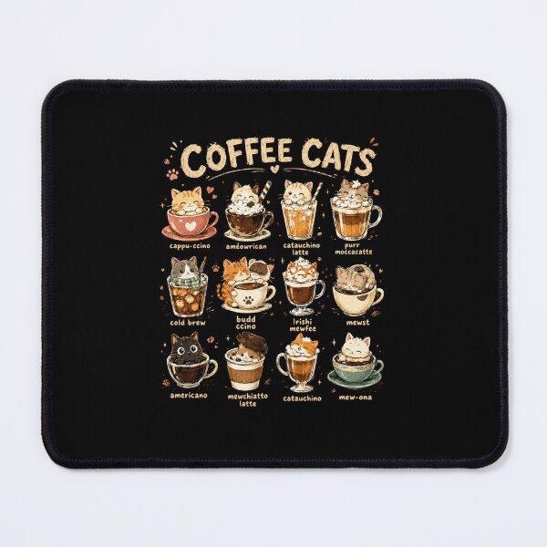 Item preview, Funny Coffee Cats Pun Menu Illustration for Cat and Coffee Lovers designed and sold by MiALopezArt.