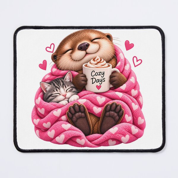 Item preview, Cozy Days Otter & Kitten designed and sold by TinyWeird.