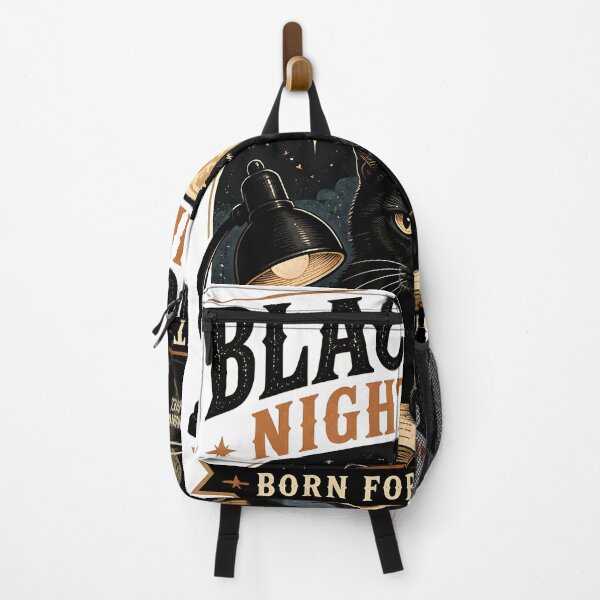 Item preview, BLACK CAT NIGHT SHIFT Born for Midnight Halloween Vintage Screen Print designed and sold by LiviuGligoros.