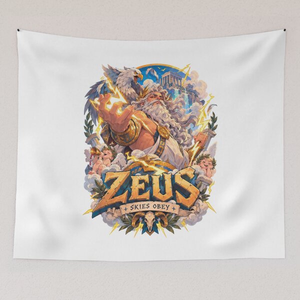 Item preview, Zeus, God of Thunder, amidst Golden Rays designed and sold by MarlicShop.