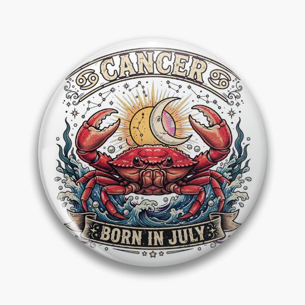 Item preview, Cancer Born in July Vintage Zodiac Crab Design for Astrology Lovers Birthday Gift designed and sold by Teetreasure2.