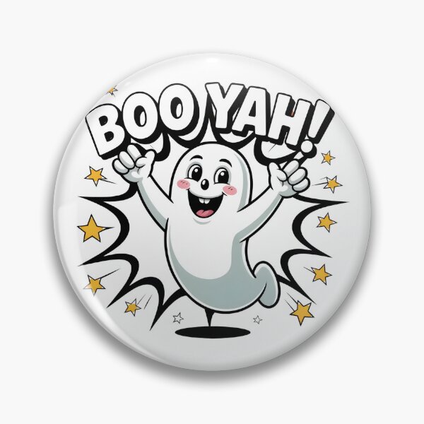 Item preview, BOOYAH! Happy Ghost Comic Pop Art Funny Halloween Design designed and sold by VibranPalette.