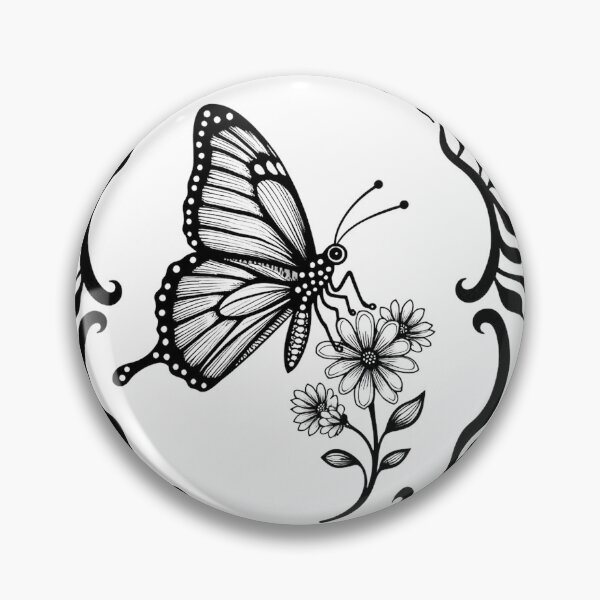 Item preview, Monarch Butterfly on Floral Branch with Tribal Frame designed and sold by Qubivibe.