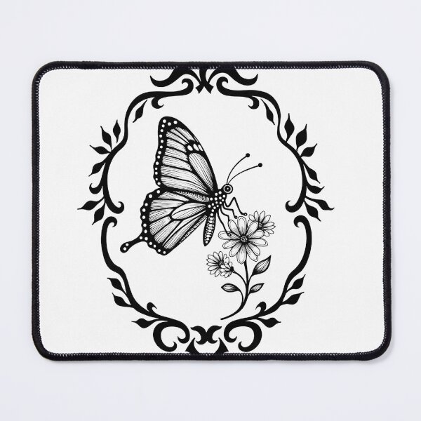 Item preview, Monarch Butterfly on Floral Branch with Tribal Frame designed and sold by Qubivibe.