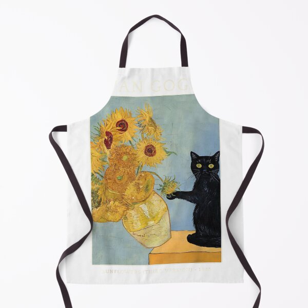 Item preview, Funny Cat & Sunflowers Van Gogh Art Parody Vintage Tee T-Shirt for Men Women designed and sold by hapitoss.