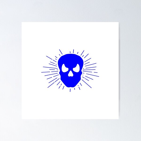 Item preview, Blue Halloween Sunburst Skull Design designed and sold by pattern-archive.