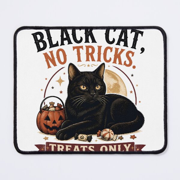 Item preview, BLACK CAT, NO TRICKS No Tricks Halloween Gothic Engraving designed and sold by BernoNickel.