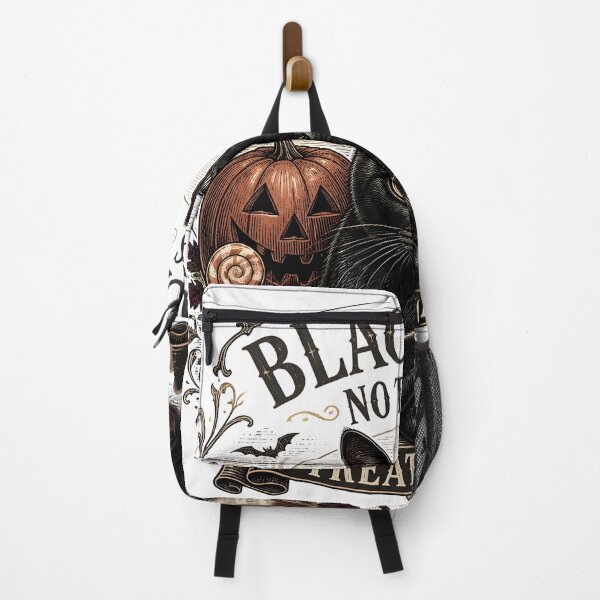 Item preview, BLACK CAT, NO TRICKS Treats Only Halloween Vintage Screen Print designed and sold by BernoNickel.