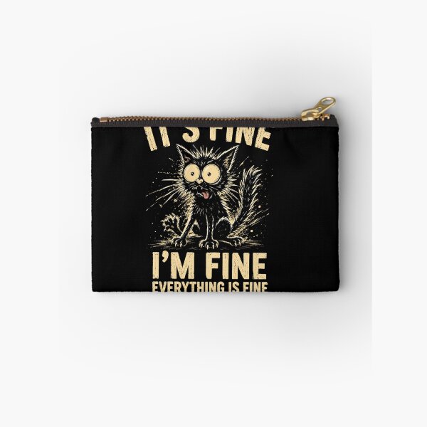 Item preview, Funny Crazy Cat It's Fine I'm Fine Everything Is Fine Quote designed and sold by MiALopezArt.