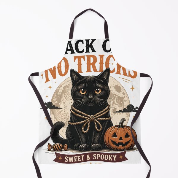 Item preview, BLACK CAT, NO TRICKS Trick-Free Zone Halloween Gothic Engraving designed and sold by BernoNickel.