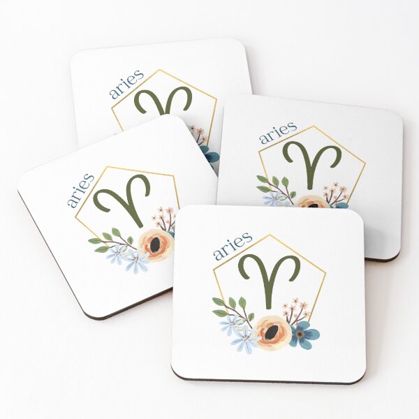 Item preview, Aries Symbol with Floral Border designed and sold by Hellofriendco.