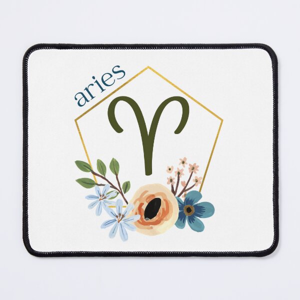 Item preview, Aries Symbol with Floral Border designed and sold by Hellofriendco.