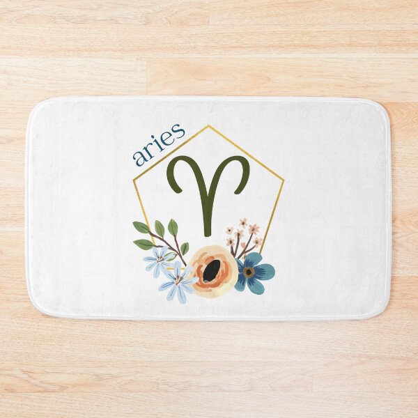 Item preview, Aries Symbol with Floral Border designed and sold by Hellofriendco.